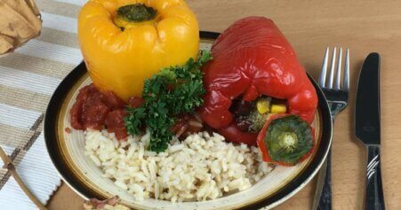 gefüllte Paprika mit Amaranth und Tofu Rezept