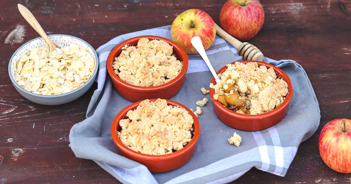 Veganer Apple Crumble mit Mandeln