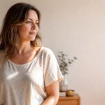 Hände halten ein weiches Maßband – Körperfettanteil messen als Zeichen für bewusstes Körperbewusstsein.