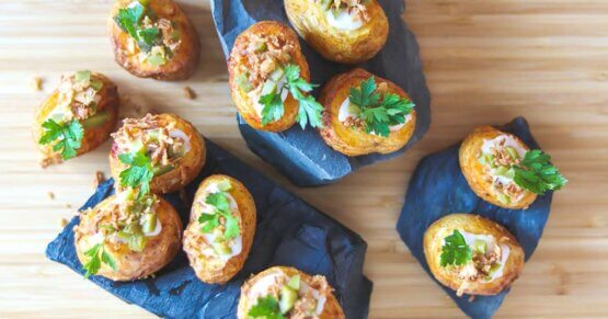 Mini-Ofenkartoffel mit veganem Schmand